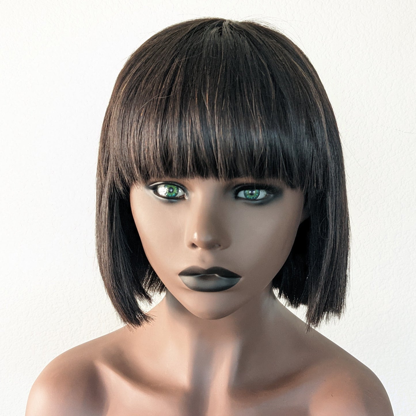 Straight Wig with bangs Swiss Lace Closure 1 in x 1 in Dallas, Frisco, Houston